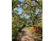 Community walkway with lush tropical landscaping and multi-story residential buildings at 3609 Azurite Ct, Deland, FL 32724