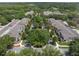 Charming aerial view of a tranquil neighborhood featuring beautiful tree-lined streets and well-maintained townhomes at 14242 Avenue Of The Groves, Winter Garden, FL 34787