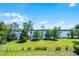 Green lawn with mature trees overlooks the lake at 16692 Lake Pickett Rd, Orlando, FL 32820