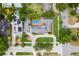 Aerial view of property showcasing the pool, circular drive, landscaping and neighborhood at 1702 N Westmoreland Dr, Orlando, FL 32804