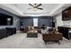 Entertainment room featuring a sectional sofa, wet bar, and space for hosting and relaxing at 1945 Via Lago Dr, Lakeland, FL 33810