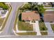Aerial view of a well-maintained property with a lush green lawn in a quiet neighborhood at 2411 Trafalgar Dr, Orlando, FL 32837