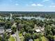 Panoramic aerial shot featuring a tranquil lake surrounded by lush greenery and residential areas at 2903 E Michigan St, Orlando, FL 32806