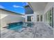 Inviting backyard pool and spa features a waterfall, patio, and seamless indoor/outdoor living at 3024 Kensington Ave, Davenport, FL 33837