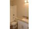 Clean bathroom with granite countertop vanity, white cabinetry, and a shower-tub combination at 3060 George Mason Ave # 10C, Winter Park, FL 32792