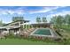 Rendering of a luxurious pool area with lounge chairs and covered seating areas at 796 Mocking Jay Ln, St Cloud, FL 34771