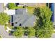 Aerial view of a home showing the roof, landscaping, driveway, and surrounding neighborhood at 8555 Abbotsbury Dr, Windermere, FL 34786