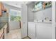 Bright laundry room featuring a washer, dryer, and storage shelves at 860 N Orange Ave # 226, Orlando, FL 32801