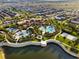Expansive aerial view of the community, showcasing lush greenery, pools, and ample residential housing at 8953 Amelia Downs Trl, Kissimmee, FL 34747