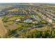 Aerial view showcasing community amenities, including a swimming pool, clubhouse, and recreational areas at 970 Timberview Rd, Clermont, FL 34715
