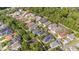 An aerial view of a residential neighborhood with well-maintained homes and mature trees at 1117 Damask St, Celebration, FL 34747
