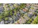 An aerial view showcasing houses in a well-maintained neighborhood with mature trees at 1117 Damask St, Celebration, FL 34747