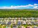This aerial view captures the community's beautiful homes and green spaces extending toward a scenic wooded landscape at 14001 Jomatt Loop, Winter Garden, FL 34787