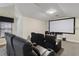 Comfortable theater room featuring leather recliners and a large projection screen at 14700 Avenue Of The Rushes, Winter Garden, FL 34787