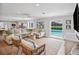 Inviting living room with a large sofa, wicker chairs, and a view of the pool at 2004 Mohawk Trl, Maitland, FL 32751
