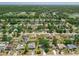 Overhead shot of a peaceful suburban neighborhood with tree-lined streets and varied home styles at 3205 Clewiston St, Deltona, FL 32738