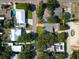 Overhead aerial view of the property showcasing the lot and surrounding neighborhood at 505 S Cooper St, New Smyrna Beach, FL 32169