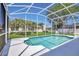 Outdoor pool, partially enclosed, on a manicured lawn, in the backyard of a residence at 8061 Bangle Ln, Orlando, FL 32836