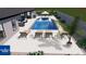 The backyard pool studio with chairs, table, and umbrella provides an outdoor oasis at 216 Shady Oaks Cir, Lake Mary, FL 32746