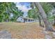 Spacious, partially-shaded backyard with mature trees, grass, and a screened in back porch at 217 E Hillcrest St, Altamonte Springs, FL 32701
