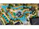 Aerial view of the community lazy river, with lush landscaping and various amenities at 2400 Reading Trl, Kissimmee, FL 34746