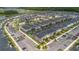Extensive aerial view of a residential area showcases modern homes, orderly streets, and a thoughtfully planned neighborhood design at 2400 Reading Trl, Kissimmee, FL 34746