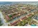 Aerial view of a townhouse community with a pool, landscaping and plenty of parking at 309 Verona Ave, Davenport, FL 33897