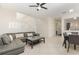 Bright living and dining area featuring tile floors, neutral decor, and an open layout at 309 Verona Ave, Davenport, FL 33897