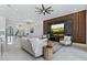 Inviting living area with stylish furniture, modern fireplace, and abundant natural light at 8125 Via Rosa, Orlando, FL 32836