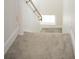 View of a carpeted stairway featuring a wooden handrail and natural light at 900 S Maple Ave, Sanford, FL 32771