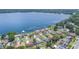 An aerial view shows waterfront houses with a beautiful lake in the background at 1148 Martin L King Dr, Orlando, FL 32805