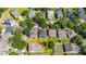 Aerial view shows the property's location surrounded by green landscaping in a planned community at 13247 Hatherton Cir, Orlando, FL 32832