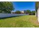 A view of the large, green, fenced-in backyard at 13247 Hatherton Cir, Orlando, FL 32832