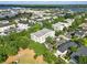 Scenic aerial view of the neighborhood showcasing lush greenery and nearby lake at 1630 Common Way Rd # 303, Orlando, FL 32814