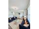 Comfortable living room with stylish blue sofas, a modern coffee table, and a bright, airy atmosphere at 2131 Nicollett Way, Leesburg, FL 34748