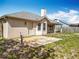 Backyard with a concrete patio, ready for landscaping at 2850 Tremont Dr, Eustis, FL 32726