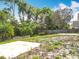 Wide shot of the expansive backyard, lined with trees and foliage at 2850 Tremont Dr, Eustis, FL 32726
