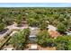 Aerial view of home with fenced-in pool area in an established neighborhood with lots of trees at 4371 Vestawood Ct, Sanford, FL 32773