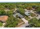 Aerial view of home with fenced-in pool area in an established neighborhood with lots of trees at 4371 Vestawood Ct, Sanford, FL 32773