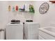 Functional laundry room equipped with modern washer, dryer and storage shelves, ready for convenience at 9132 Sw 57Th Ter, Ocala, FL 34476