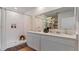 Bathroom featuring double vanity, a walk-in shower, and modern fixtures at 1015 Morfontaine St, Daytona Beach, FL 32124