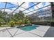 A stunning backyard pool with a screened-in enclosure with ample sunlight and lush landscaping at 10849 Emerald Chase Dr, Orlando, FL 32836