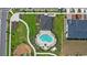 Aerial view of community pool and recreation area providing resort-style amenities for all residents at 1168 Lakeshore Breeze Pl, Kissimmee, FL 34747