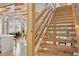Open concept living with view of staircase and hardwood ceilings at 1521 E Harwood St, Orlando, FL 32803