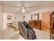 Calming bedroom with a comfortable massage chair, dresser and neutral decor at 194 Larkspur Ct, Kissimmee, FL 34743