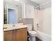 Bathroom featuring a tub/shower combination, modern vanity with storage, and an updated mirror at 1961 Lochshyre Loop, Ocoee, FL 34761