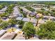 Aerial view of a single-Gathering home with a screened-in pool in a lush neighborhood at 2712 Lido Key Dr, Kissimmee, FL 34747