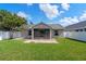 Backyard showcases a screen lanai, level lawn and a gated fence for privacy at 3220 Harpers Ferry Ct, Orlando, FL 32837