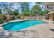 Backyard pool and patio with fencing, lounge chairs and privacy at 4833 Palm Tree Ct, Windermere, FL 34786