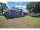 A spacious backyard with lush grass, back door access, and a modern exterior at 510 Fahnstock St, Eustis, FL 32726